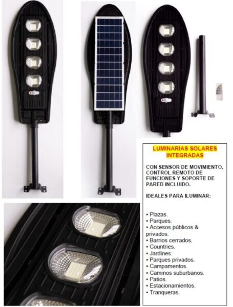 #50 - LUMINARIA SOLAR INTEGRADA 200 (LUMINARIA-BATERIA y PANEL)